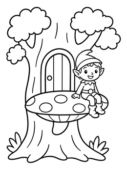 Free printable Cheerful Pixie By Oak Tree Home coloring page