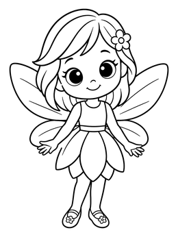Free printable Sweet Chibi Pixie Girl coloring page