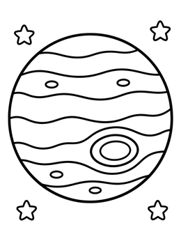 Free printable Planet Jupiter With Swirling Bands coloring page