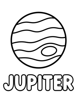 Free printable Planet Jupiter With Name Outline coloring page