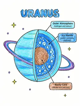 Planet Uranus Cross Section Diagram Coloring Page