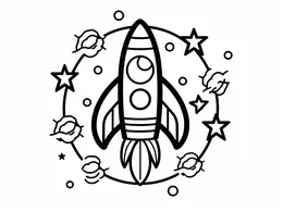 Space: Rocket Ship Blasting Into Orbit