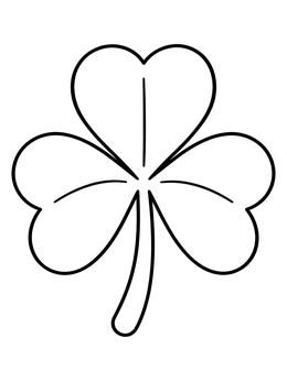Free printable Simple Three Leaf Shamrock Clover coloring page