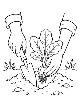 Free printable Planting A Seedling In The Soil coloring page