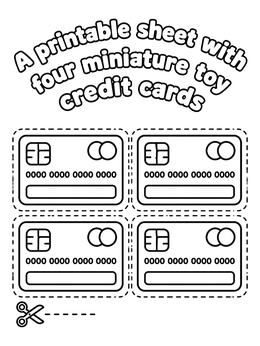 Free printable Play Money Credit Card Cutouts coloring page