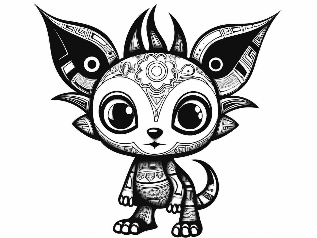 Playful Alebrijes Coloring Page - Coloring Page