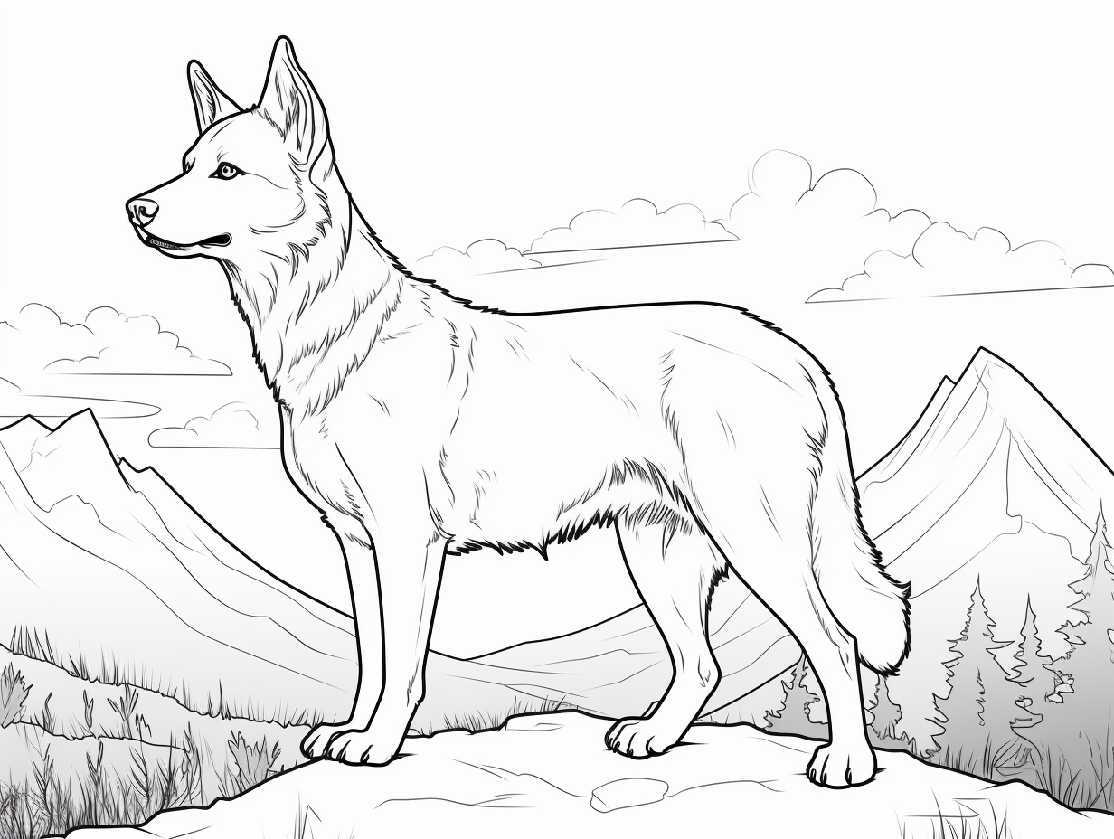 Playful Dog Coloring Page - Coloring Page