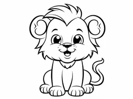 Lion Coloring Book cover page