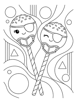 Free printable Playful Pirate Cake Pops coloring page