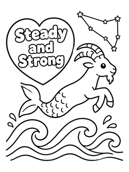 Free printable Playful Sea Goat Leaping Over Waves coloring page