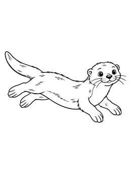 Free printable Playful Swimming River Otter coloring page