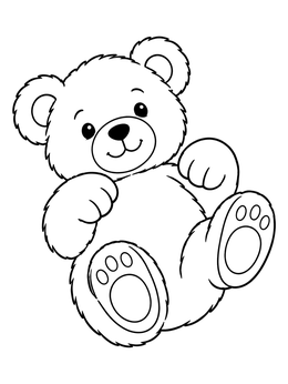 Playful Teddy Bear Tipped Backwards coloring page