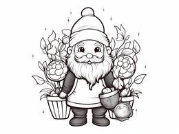 Free printable Playful Valentine Gnome Coloring Sheet coloring page