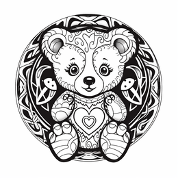 Free printable Playful Valentine's Day Teddy Bear Design coloring page