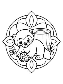 Free printable Playful Wolverine Pup With Pinecone coloring page