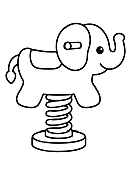 Free printable Cute Elephant Spring Rocker coloring page