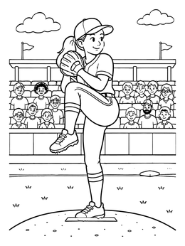 Free printable Baseball Pitcher On The Mound coloring page