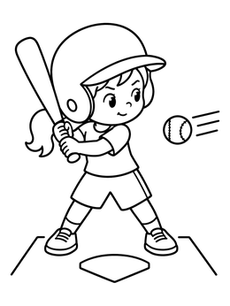 Free printable Young Batter Ready To Hit coloring page