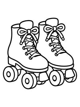 Free printable Classic Four Wheel Roller Skates coloring page