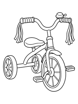 Free printable Classic Tricycle With Handlebar Streamers coloring page