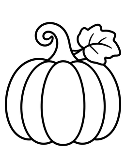 Free printable Plump Pumpkin With Leaf coloring page