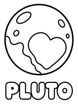 Free printable Pluto With Heart Feature coloring page