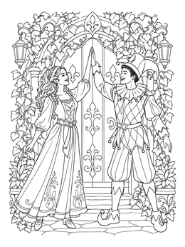 Free printable Jester And Maiden By Ivy Arch coloring page