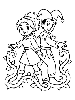 Free printable Vine Mage And Playful Jester coloring page