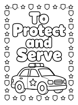 Free printable Police Cruiser To Protect And Serve coloring page
