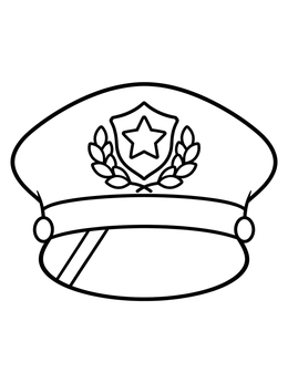 Free printable Police Officer Cap With Badge coloring page