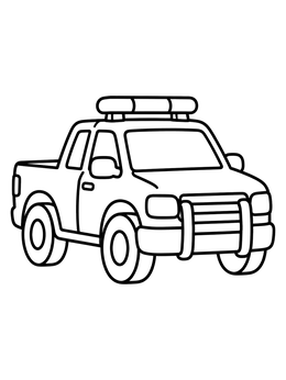Free printable Police Pickup Truck With Lightbar coloring page