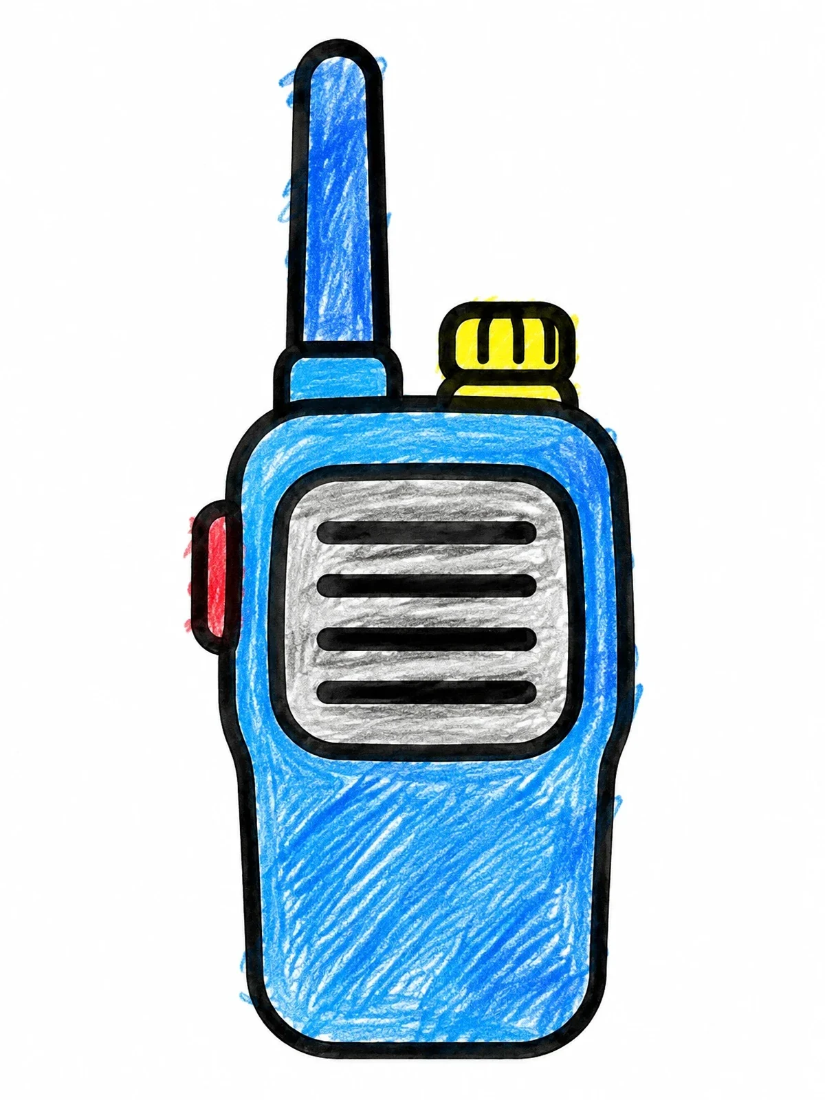 Colored example of the Police Walkie Talkie Radio coloring page