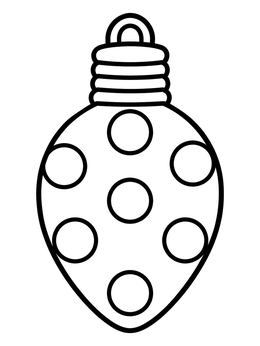 Free printable Polka Dot Holiday Light Bulb coloring page