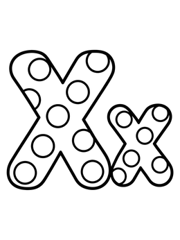 Free printable Polka Dot Letter X coloring page