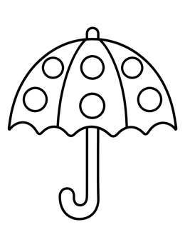 Free printable Polka Dot Rain Umbrella coloring page