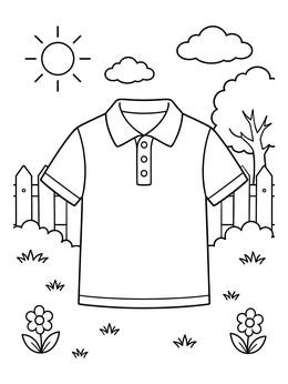 Free printable Polo Shirt In Sunny Garden coloring page