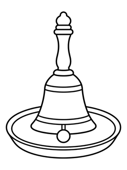 Free printable Traditional Puja Bell On Plate coloring page