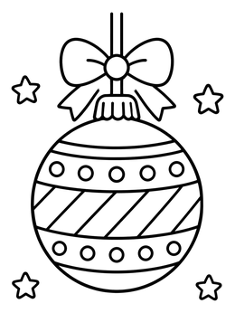 Free printable Pop Art Christmas Bauble With Bow coloring page