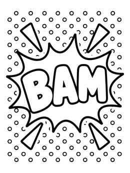 Free printable Comic Bam Sound Effect coloring page