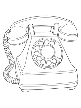 Vintage Rotary Dial Telephone coloring page