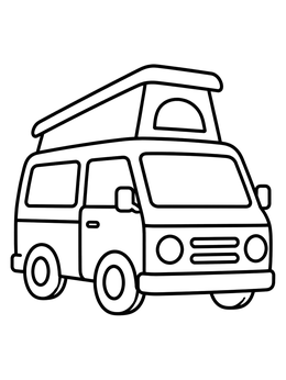 Free printable Pop Up Camper Van coloring page