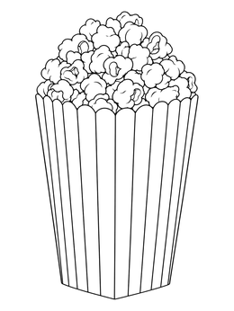 Free printable Popcorn Bucket Filled To The Top coloring page
