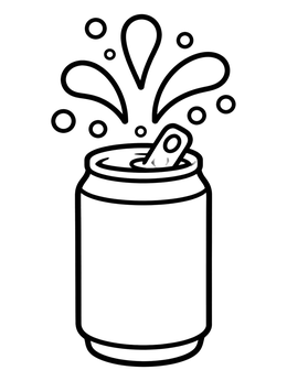 Free printable Popping Soda Can With Fizz coloring page