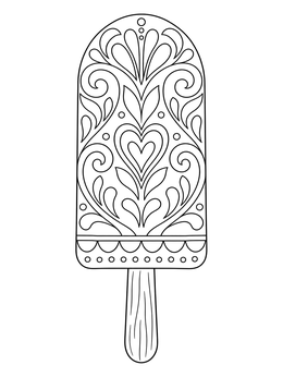 Free printable Ornate Patterned Ice Pop coloring page