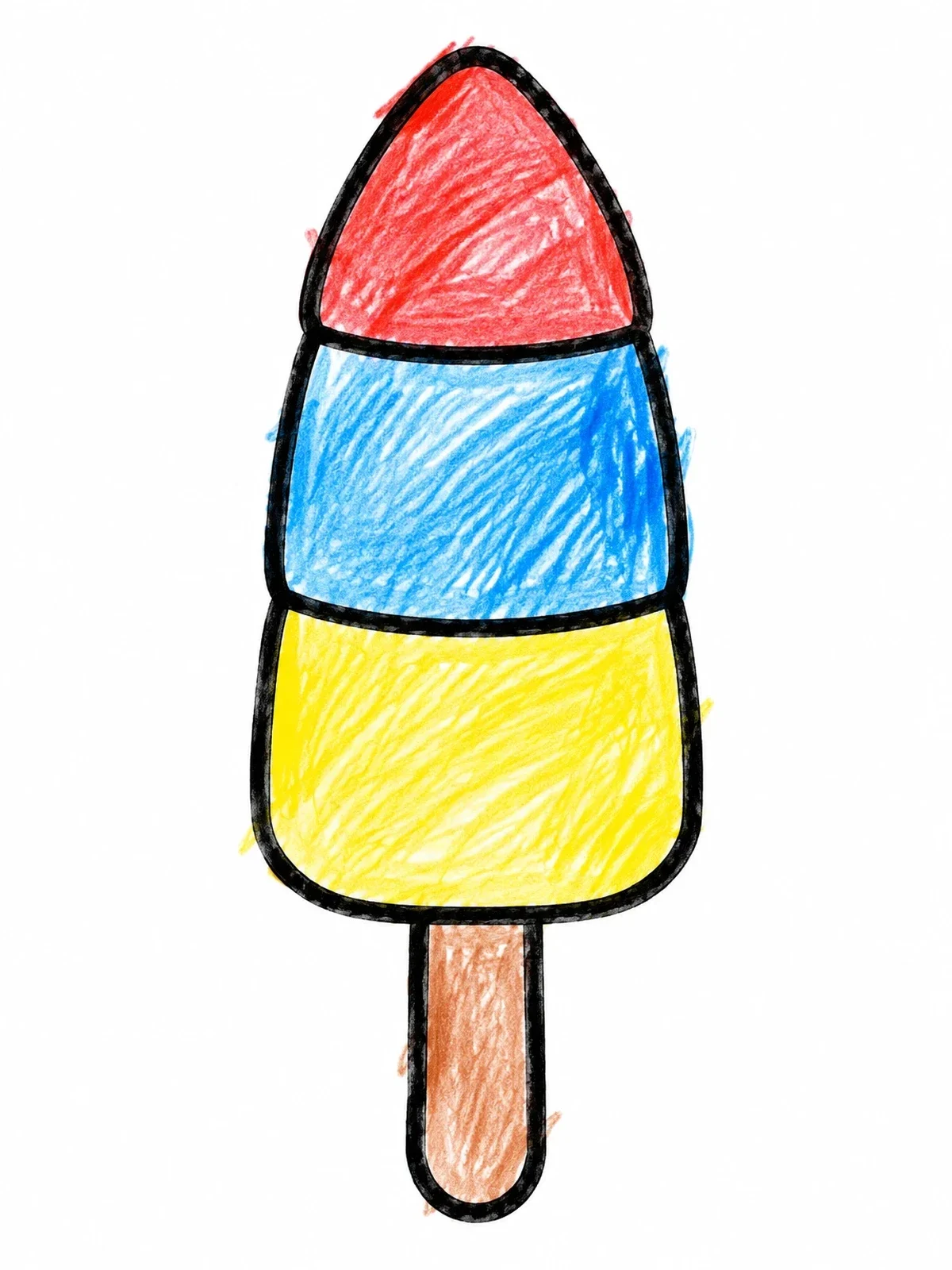 Colored example of the Rocket Ice Pop On Stick coloring page