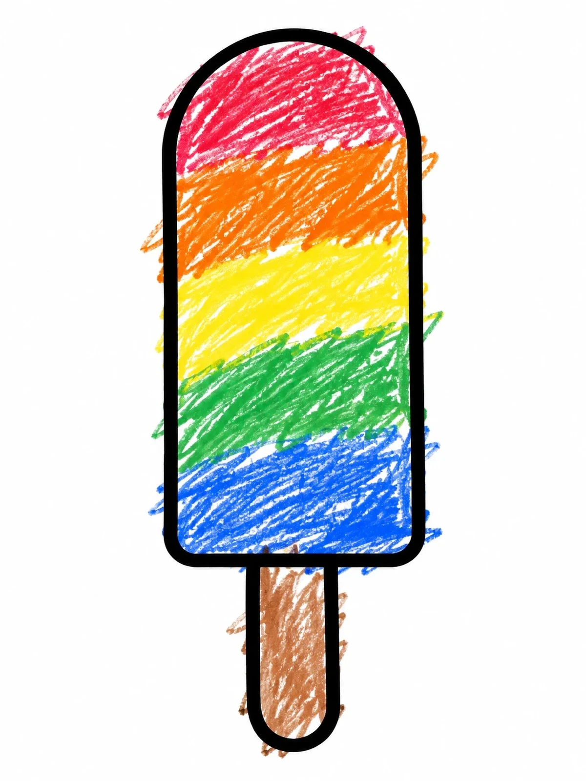 Colored example of the Simple Classic Ice Pop coloring page