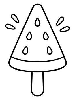 Free printable Watermelon Slice Popsicle coloring page