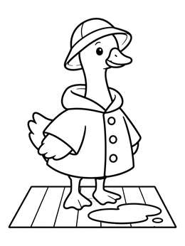 Free printable Porch Goose In A Raincoat coloring page