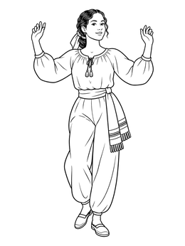 Free printable Portuguese Folk Dancer In Costume coloring page
