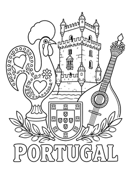 Free printable Portugal Landmarks And Cultural Symbols coloring page